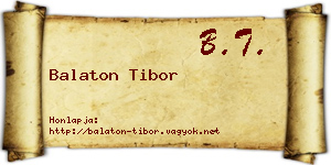 Balaton Tibor névjegykártya